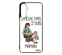 Custodia per Galaxy A05S in silicone j'peux Pas je je suis Maman Noir Smartphone Cartoon Parent Mere Blanc Custodia Humoristique per Samsung