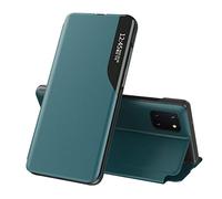 Custodia per Galaxy Note 10 Lite Cover, Galaxy Note 10 Lite Custodia Clear View Pieghevole in Pelle Ultra Slim Flip AntiGraffio Traslucido Stand Full Body Protettiva Custodia, QH CC Green