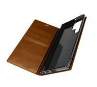 Custodia per Galaxy S22 Ultra in Vera Pelle con Portafoglio Marrone