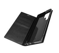 Custodia per Galaxy S22 Ultra in Vera Pelle con Portafoglio Nera