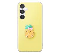 Custodia per Galaxy S25 FE con Motivo Ananas in Rilievo 3D e Bordo Rialzato