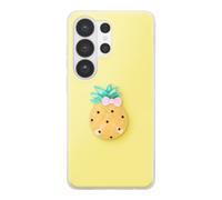 Custodia per Galaxy S26 Ultra con Motivo Ananas in Rilievo 3D e Bordo Rialzato