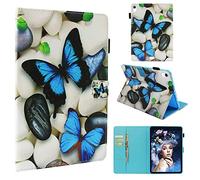 Custodia per Galaxy Tab A 7.0 T280, con supporto e scomparti per carte di credito, chiusura magnetica, custodia protettiva in pelle PU per Samsung Galaxy Tab A 7.0 T280/T285 Blue butterfly iPad Pro 11