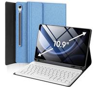 Custodia per Galaxy Tab S9 FE 5G con tastiera, tastiera Bluetooth wireless staccabile, custodia smart folio con porta penna S per Samsung Galaxy Tab S9 FE 11"/S9 11", spegnimento automatico/sveglia