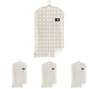 Custodia per Giacca - Porta Giacche per Proteggere i tuoi Vestiti da Polvere e Tarme - Beige, 1 Pezzo 60x100 cm - Domopak Living (Confezione da 4)