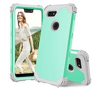 Custodia per Google Pixel 3 XL Cover Rigida Antiurto Morbido Silicone Bumper Hybrid Tre Strati Defender Heavy Duty Protettiva Wireless Ricarica Cellule Accessori Pixel3 3XL Casi Donna Ragazza Verde