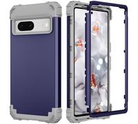 Custodia per Google Pixel 7, antiurto, in gomma rinforzata, in silicone, robusta, ibrida, con retro rigido, blu scuro.