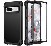 Custodia per Google Pixel 7, antiurto, in gomma rinforzata, in silicone, robusta, ibrida, con retro rigido, colore nero.