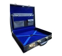 Custodia per grembiuli massonica in finta pelle (Grand), nera, con serratura sicura per grembiuli MM/WM, Royal Arch Companion, grembiuli di dimensioni principali e provinciali e grembiuli di