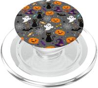 Custodia per Halloween, fantasmi, zucche, pipistrelli, gatti, caramelle e streghe PopSockets PopGrip per MagSafe