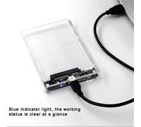 Custodia per HDD trasparente Custodia per HDD SSD da 2,5 pollici SATA a USB 2.0 Tipo-C Adattatore Scatola per disco rigido esterno portatile Senza attrezzi