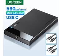 Custodia per HDD UGREEN custodia per disco rigido da 2.5 ''SATA a USB 3.0 per SSD Disk HDD Box USB C 3.1 Gen 2 custodia per HDD esterno HD