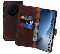 Custodia per Honor Magic 8 Pro Pocket-Book Stile IN Pelle Protettiva Caffè