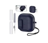 Custodia per Huawei FreeClip 2 Earbuds, morbida cover in TPU + PC, impermeabile, resistente agli urti, antigraffio, facile da trasportare, con cordino e portachiavi e kit di pulizia (blu)