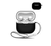 Custodia per Huawei FreeClip 2 Wireless Headphones,daunke in silicone morbido e delicato sulla pelle, con cordino, protezione completa, nero