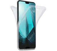 moex Doppia Custodia per Huawei P20, Custodia in Silicone Trasparente, Custodia Protettiva Completa su Entrambi i Lati: Anteriore e Posteriore, Cristallo