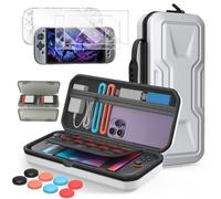 Custodia per il trasporto di accessori tutto in uno per Nintendo Switch 2 2025 con 10 slot per carte da gioco, per giochi Game Boy Advance, bianco