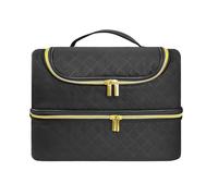 Custodia per il trasporto di smalti, borsa a doppio strato per smalti, adatta per lampada asciuga unghie e 60 flaconi (15 ml/0,5 fl.oz), borsa organizer per smalto per unghie per set manicure, Nero ,