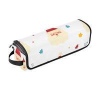 Custodia per il trasporto in ferro arricciacapelli piatto impermeabile organizer con tappetino rimovibile resistente al calore con motivo natalizio con viso di Babbo Natale