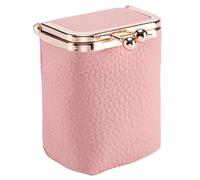 Custodia per il trucco con specchio, borsa per rossetti portatile - Porta rossetto con chiusura a bacio in pelle di vacchetta a grana fine per borsa