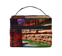 Custodia per il trucco da viaggio portatile con stampa Grand Canyon, versatile borsa per il trucco con cerniera, grande capacità