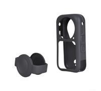 Custodia per insta360 X6 per Sport Estremi e Cadute Custodia | Silicone assorbimento urti, resistenza cadute 3 metri, protezione totale lente e corpo, nero opaco