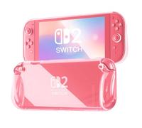 Custodia per interruttore per Nintendo Switch 2 (2025), custodia protettiva per Switch 2, custodia morbida in TPU con assorbimento degli urti e design antigraffio, pelle brillante e carina - rosa