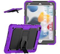 Custodia per iPad 10.2 9a/8a/7a generazione 2021/2020/2019 con supporto pieghevole, custodia antiurto alla moda con design tre in uno viola