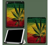 Custodia per iPad 10ª Generazione 10.9" (2022) con Portapenne - Sottile Leggero Cover con Auto Sveglia/Sonno Venature Legno Foglie Astratto Banner Pianta-Verde Oliva