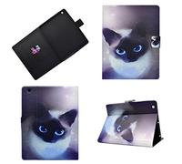 Custodia per iPad 2, Custodia per iPad 3, Custodia per iPad 4, Custodia in pelle magnetica intelligente per PU Auto Sleep Wake per iPad 2/3/4 Con motivi carini-Blue eyed cat