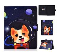 Custodia per iPad 2, Custodia per iPad 3, Custodia per iPad 4, Custodia in pelle magnetica intelligente per PU Auto Sleep Wake per iPad 2/3/4 Con motivi carini-Space dog