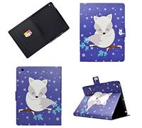 Custodia per iPad 2, Custodia per iPad 3, Custodia per iPad 4, Custodia in pelle magnetica intelligente per PU Auto Sleep Wake per iPad 2/3/4 Con motivi carini-arctic fox