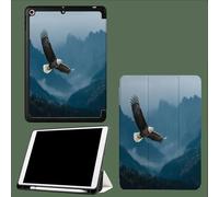 Custodia per iPad 6ª/5ª generazione 2018/2017 9,7", cover protettiva sottile e leggera con portapenne, supporto a tre ante e funzione sospensione/riattivazione automatica,Aquila/Catena Montuosa