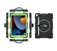 Custodia per iPad 9.7 2017 2018/Pro9.7/Air2 con pellicola protettiva per lo schermo, supporto per matita Kickstand 360 girevole cinturino da polso Kickstand resistente (verde)