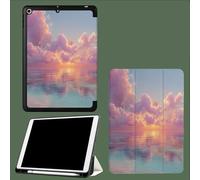 Custodia per iPad 9a/8a/7a generazione da 10,2 pollici 2021/2020/2019, Smart Case Ultra Slim Light Magnetic Cover con funzione di accensione/spegnimento automatico,Cielo Oceano Rosa