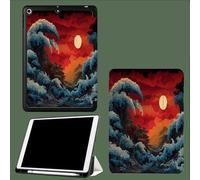 Custodia per iPad 9a/8a/7a generazione da 10,2 pollici 2021/2020/2019, Smart Case Ultra Slim Light Magnetic Cover con funzione di accensione/spegnimento automatico,Onde Dell'Oceano Architettura