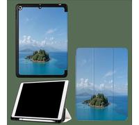 Custodia per iPad 9a/8a/7a generazione da 10,2 pollici 2021/2020/2019, Smart Case Ultra Slim Light Magnetic Cover con funzione di accensione/spegnimento automatico,Isola Oceano