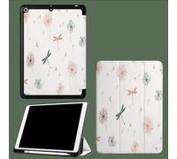 Custodia per iPad 9a/8a/7a generazione da 10,2 pollici 2021/2020/2019, Smart Case Ultra Slim Light Magnetic Cover con funzione di accensione/spegnimento automatico,Dente Di Leone Libellula Colorati