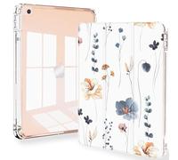 Custodia per iPad 9a/8a/7a generazione da 10,2 pollici, Feams Trifold iPad 10.2, cover posteriore trasparente trasparente con portamatite e spegnimento automatico/spegnimento per iPad 9a/8a/7a