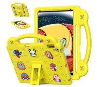 Custodia per iPad 9a 8a 7a generazione, iPad 10.2 pollici 2021/2020/2019 Adatto ai bambini, maniglia con supporto, simpatico cartone animato fai da te, copertura protettiva per tablet leggera in