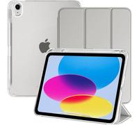 Custodia per iPad (A16) 11a/10a Generazione (2025/2022), Argento | con Portapenne, Supporto Sottile con Retro Rigido Cover, Auto Svegliati/Sonno