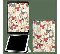 Custodia per iPad Air 13 pollici (M3/M2-2025/2024) con portapenne,custodia pieghevole ultra sottile e leggera con funzione di accensione/spegnimento automatico,Carino Shiba Inu