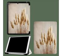 Custodia per iPad Air 13 pollici (M3/M2-2025/2024) con portapenne,custodia pieghevole ultra sottile e leggera con funzione di accensione/spegnimento automatico,Erba Della Pampa Botanica