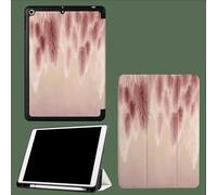 Custodia per iPad Air 13 pollici (M3/M2-2025/2024) con portapenne,custodia pieghevole ultra sottile e leggera con funzione di accensione/spegnimento automatico,Erba Della Pampa Rosa