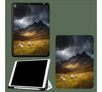 Custodia per iPad Air 3ª generazione 2019 /per iPad Pro 10,5" 2017, cover protettiva ultra sottile a tre ante con portapenne e funzione accensione/spegnimento automatico,Campo Di Pecore Grano