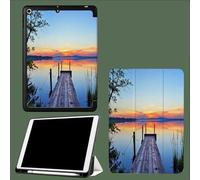 Custodia per iPad Air 3ª generazione 2019 /per iPad Pro 10,5" 2017, cover protettiva ultra sottile a tre ante con portapenne e funzione accensione/spegnimento automatico,Ponte Lago Di Legno