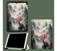 Custodia per iPad Air 3ª generazione 2019 /per iPad Pro 10,5" 2017, cover protettiva ultra sottile a tre ante con portapenne e funzione accensione/spegnimento automatico,Montagne Nebbiose