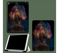 Custodia per iPad Air 3ª generazione 2019 /per iPad Pro 10,5" 2017, cover protettiva ultra sottile a tre ante con portapenne e funzione accensione/spegnimento automatico,Cervo Albero Fantastico