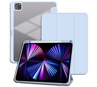 Custodia per iPad Air 33 cm M4, con portapenne, visione multi-angolo protettiva trifold stand cover, guscio posteriore rigido in acrilico antiurto, blu 2