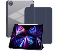 Custodia per iPad Air 33 cm M4, con portapenne, visione multi-angolo protettiva trifold stand cover, guscio posteriore rigido in acrilico antiurto, blu 1